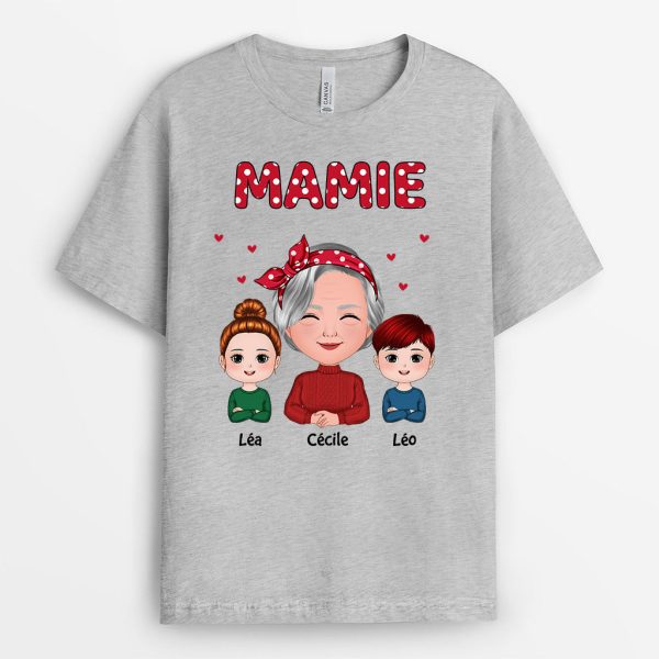 T-shirt Mamie Et Petits-Enfants Personnalise