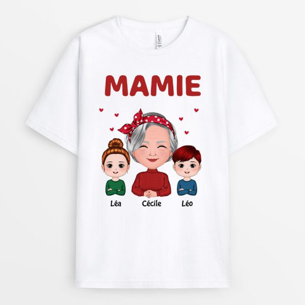 T-shirt Mamie Et Petits-Enfants Personnalise