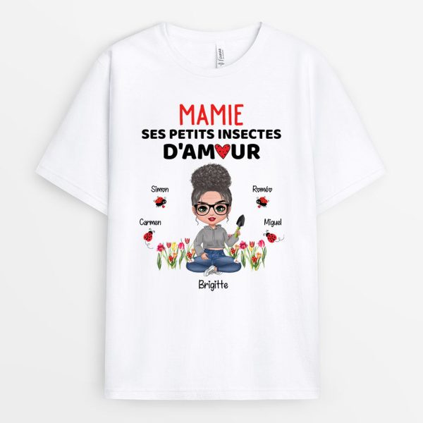 T-shirt Mamie Et Ses Petits Insectes D’amour Personnalise