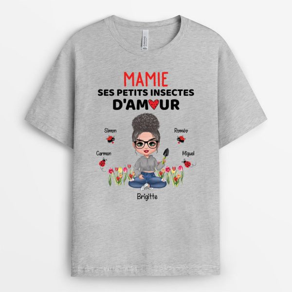 T-shirt Mamie Et Ses Petits Insectes D’amour Personnalise