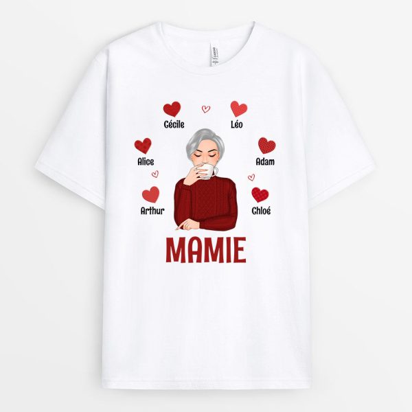 T-shirt Mamie Maman Petits Coeurs Entourage Personnalise