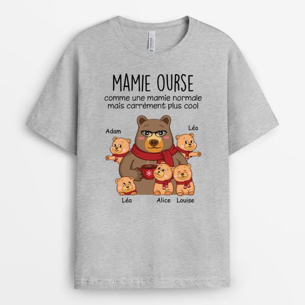 T-shirt Mamie Ourse Est Une Mamie Normale Mais Plus Geniale Personnalise