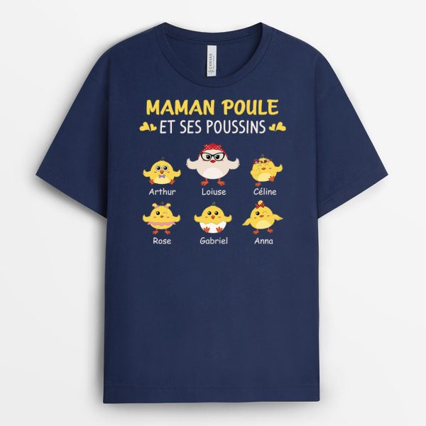 T-shirt Mamie Poule Et Ses Poussins Personnalise