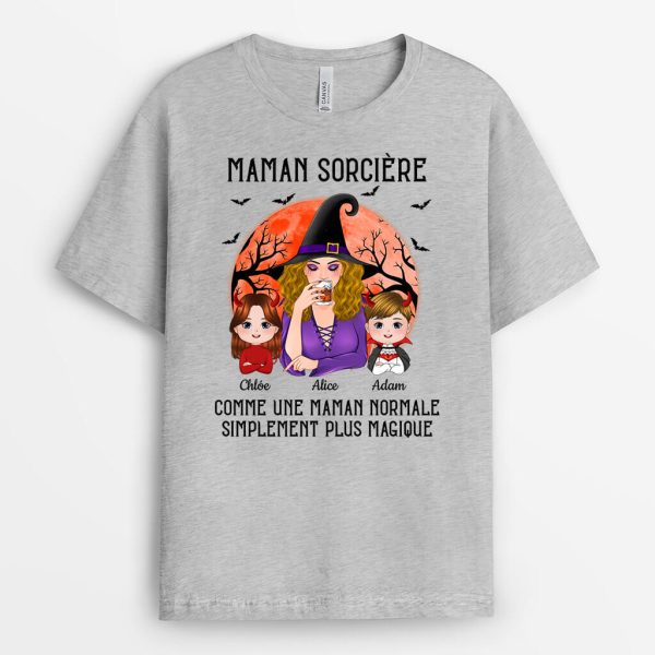 T-shirt Mamie Sorciere Comme Une Mamie Normale Simplement Plus Magique Personnalise