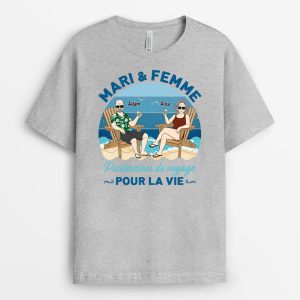 T-shirt Mari & Femme, Partenaires de Voyage A Vie Personnalise