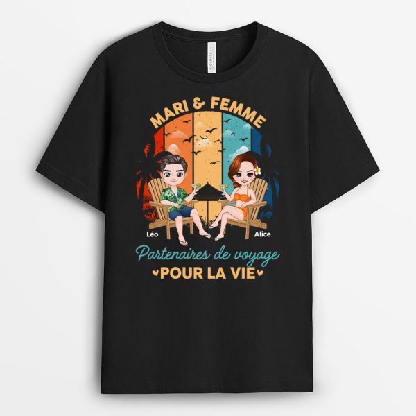 T-shirt Mari & Femme, Partenaires de Voyage Pour La Vie Personnalise