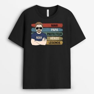T-shirt Mari Papa Protecteur Personnalise