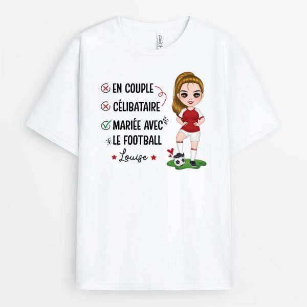 T-shirt Mariee Avec Le Football Personnalise