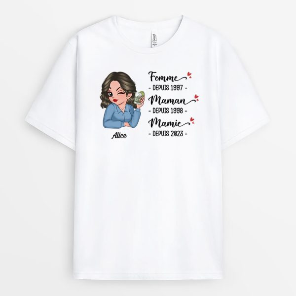 T-shirt Mariee Maman Mamie Depuis Personnalise