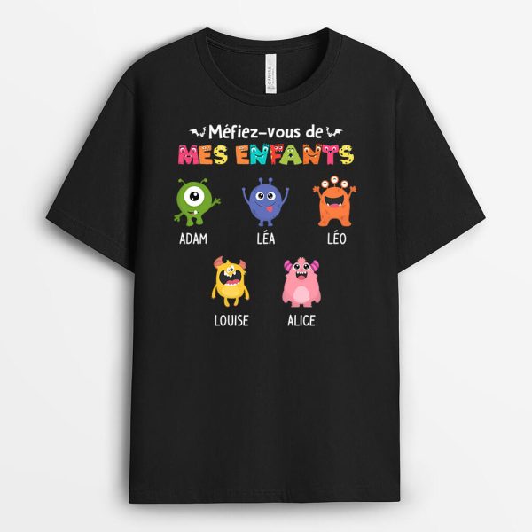 T-shirt Mefiez-Vous De Mes Petits-Enfants Personnalise