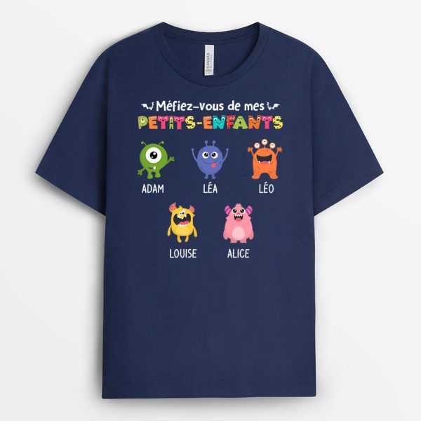 T-shirt Mefiez-Vous De Mes Petits-Enfants Personnalise