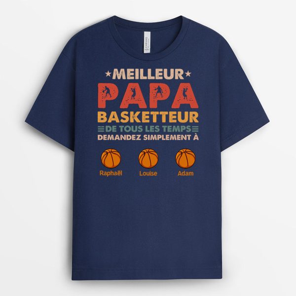 T-shirt Meilleur Papa Basketteur Personnalise