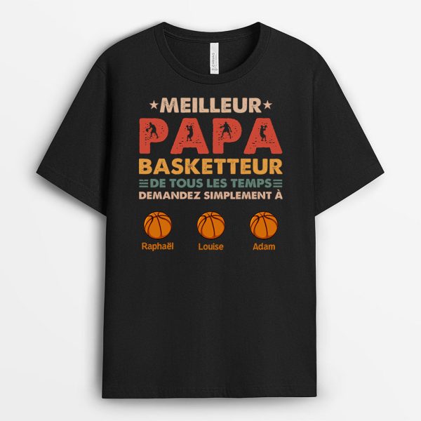 T-shirt Meilleur Papa Basketteur Personnalise