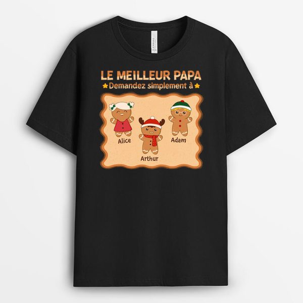 T-shirt Meilleur Papa De Tous Les Temps Bonhommes En Pain D’�pices Personnalise