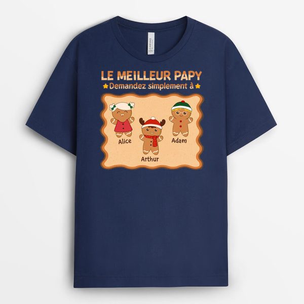 T-shirt Meilleur Papa De Tous Les Temps Bonhommes En Pain D’�pices Personnalise