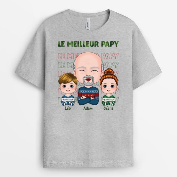 T-shirt Meilleur Papa De Tous Les Temps Version Noel Personnalise