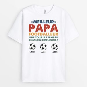 T-shirt Meilleur Papa Footballeur Personnalise