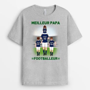 T shirt Meilleur Papa Footballeur Terrain Personnalise 1