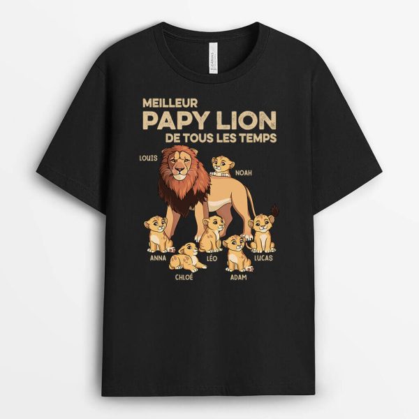 T-shirt Meilleur Papa Lion Pour Toujours Personnalise