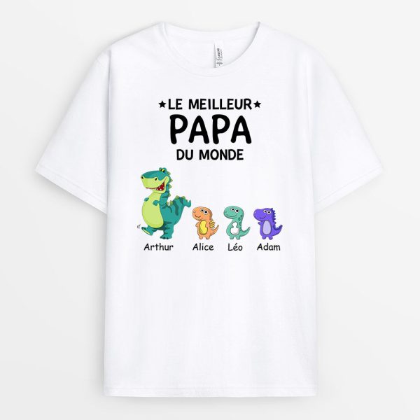 T-shirt Meilleur Papa Papy Du Monde Personnalise