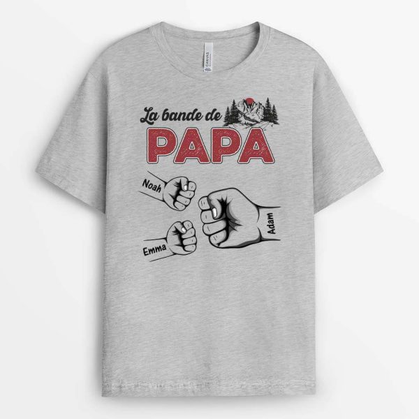 T-shirt Meilleur Papa Pour Toujours Bosse De Poing Avec Montagne Personnalise