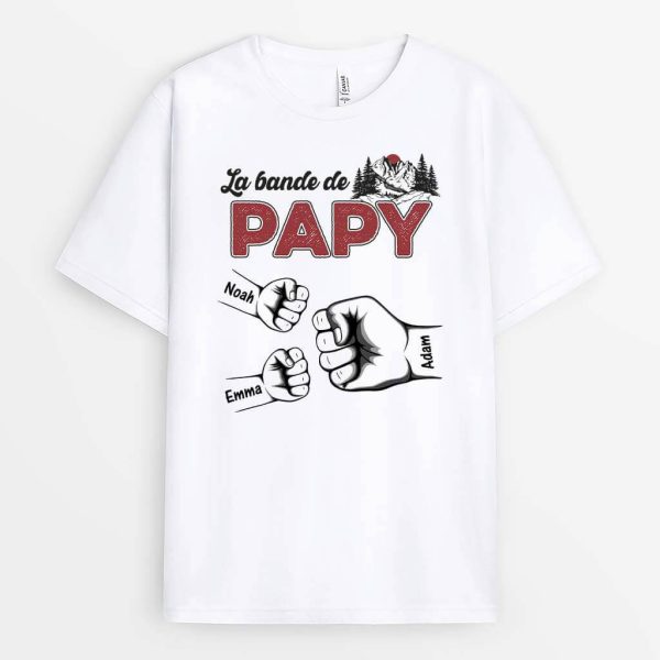 T-shirt Meilleur Papa Pour Toujours Bosse De Poing Avec Montagne Personnalise