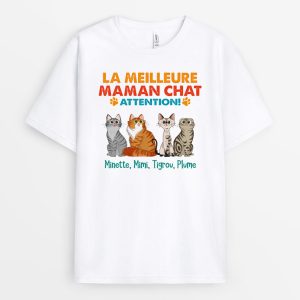 T-shirt Meilleur(e) Papa Chat Maman Chat Personnalise