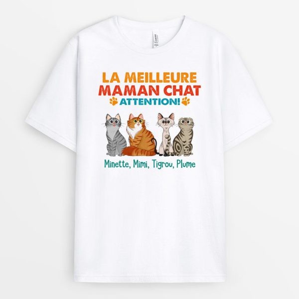 T-shirt Meilleur(e) Papa Chat Maman Chat Personnalise