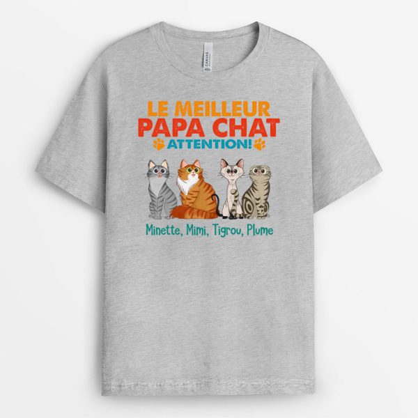 T-shirt Meilleur(e) Papa Chat Maman Chat Personnalise