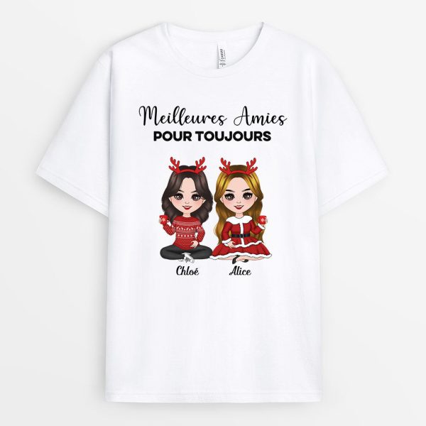 T-shirt Meilleures Amies Pour Toujours Personnalise