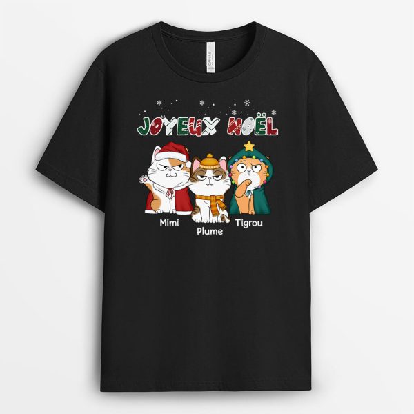 T-shirt Meowy Christmas Pour Noel Personnalise