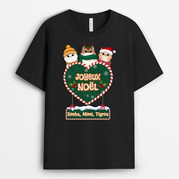 T-shirt Meowy Noel Pour Les Amoureux Des Chats Personnalise