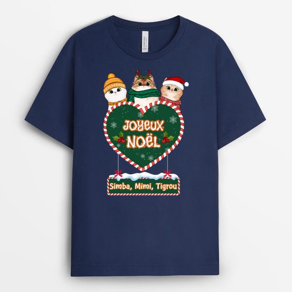 T-shirt Meowy Noel Pour Les Amoureux Des Chats Personnalise