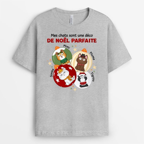 T-shirt Mes Chats Sont Une Deco De Noel Parfaite Personnalise