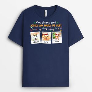 T-shirt Mes Chiens Sont Accros Aux Photos De Noel Personnalise T-shirt Mes Chiens Sont Accros Aux Photos De Noel Personnalise
