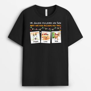 T-shirt Mes Chiens Sont Accros Aux Photos De Noel Personnalise