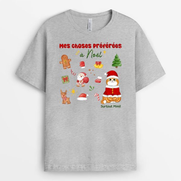 T-shirt Mes Choses Preferees a Noel Surtout Mimi Personnalise