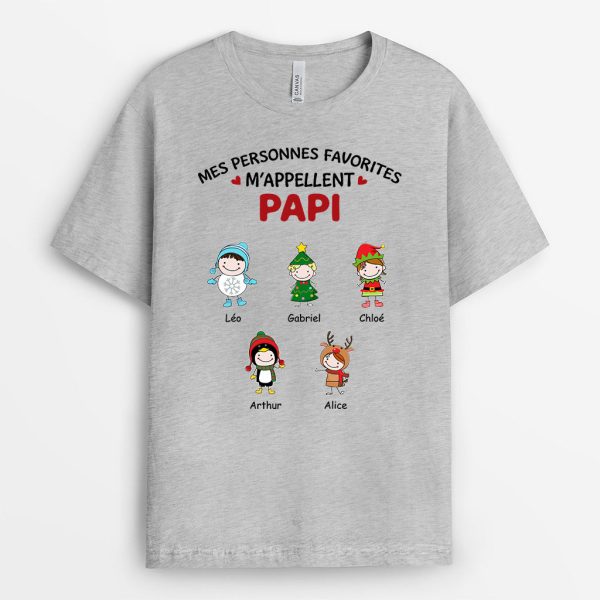 T-shirt Mes Personnes Favorites M’appelle Maman Mamie Bonhommes Personnalise