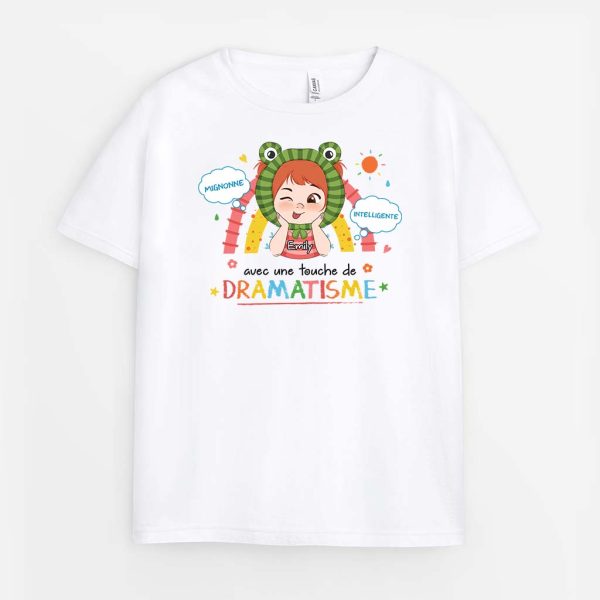 T-shirt Mignonne Et Intelligente Avec Une Touche Dramatisme Personnalise