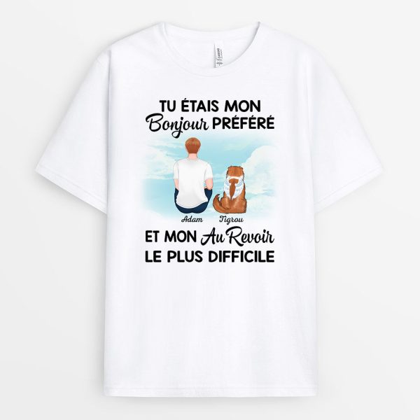 T-shirt Mon Bonjour Prefere et Mon Au Revoir Le Plus Difficile Papa Chat Personnalise