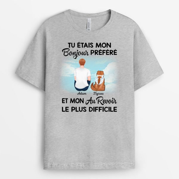 T-shirt Mon Bonjour Prefere et Mon Au Revoir Le Plus Difficile Papa Chat Personnalise