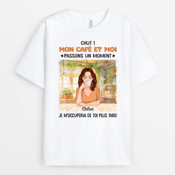 T-shirt Mon Cafe Et Moi Personnalise