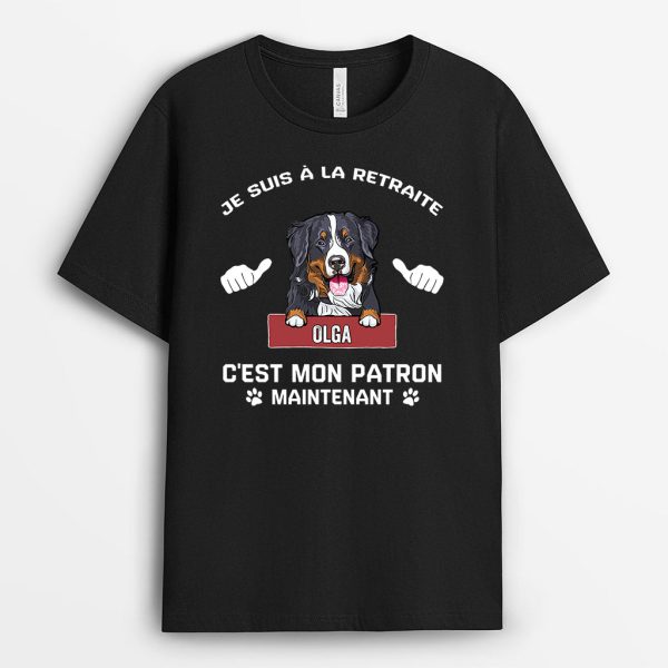 T-shirt Mon Chien C’est Mon Patron Personnalise