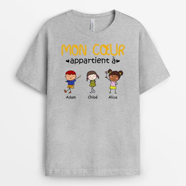 T-shirt Mon Coeur Appartient A Personnalise