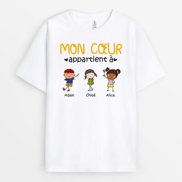 T-shirt Mon Coeur Appartient A Personnalise