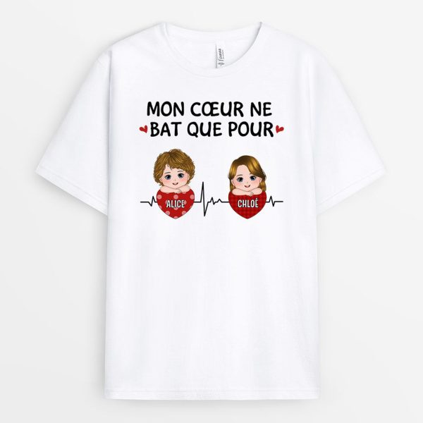 T-shirt Mon Coeur Ne Bat Pour Personnalise