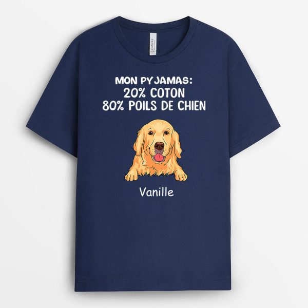 T-shirt Mon Pyjama  80% De Poils De Chien Personnalise