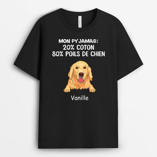 T-shirt Mon Pyjama  80% De Poils De Chien Personnalise