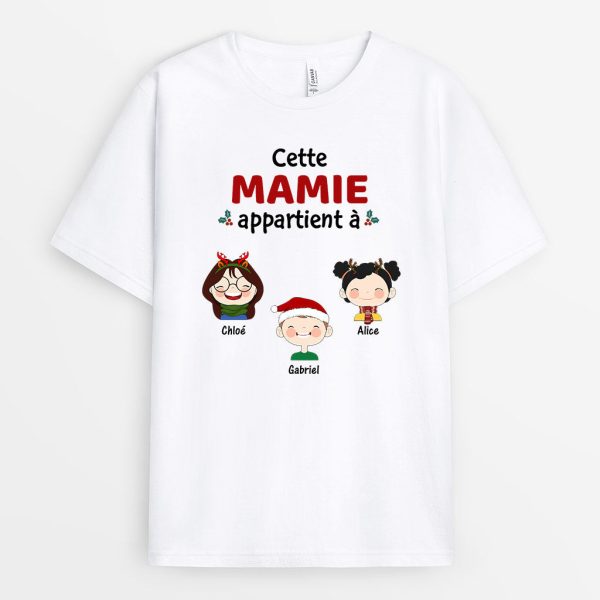 T-shirt Noel Cette Mamie Appartient A Merveilleux Personnalise