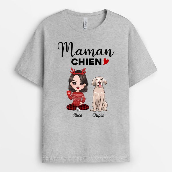 T-shirt Noel Maman Chien Simple Personnalise